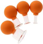 4 να κοιλάνει μεγέθους PC διαφορετικό πορτοκαλί κενό φλυτζανιών PVC επικεφαλής γυαλιού αναρρόφησης σώματος φλυτζάνι Cellulite μασάζ αντι